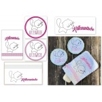Stickserie ITH - Katzenwäsche Tasche & Abschmink Pad & Waschlappen